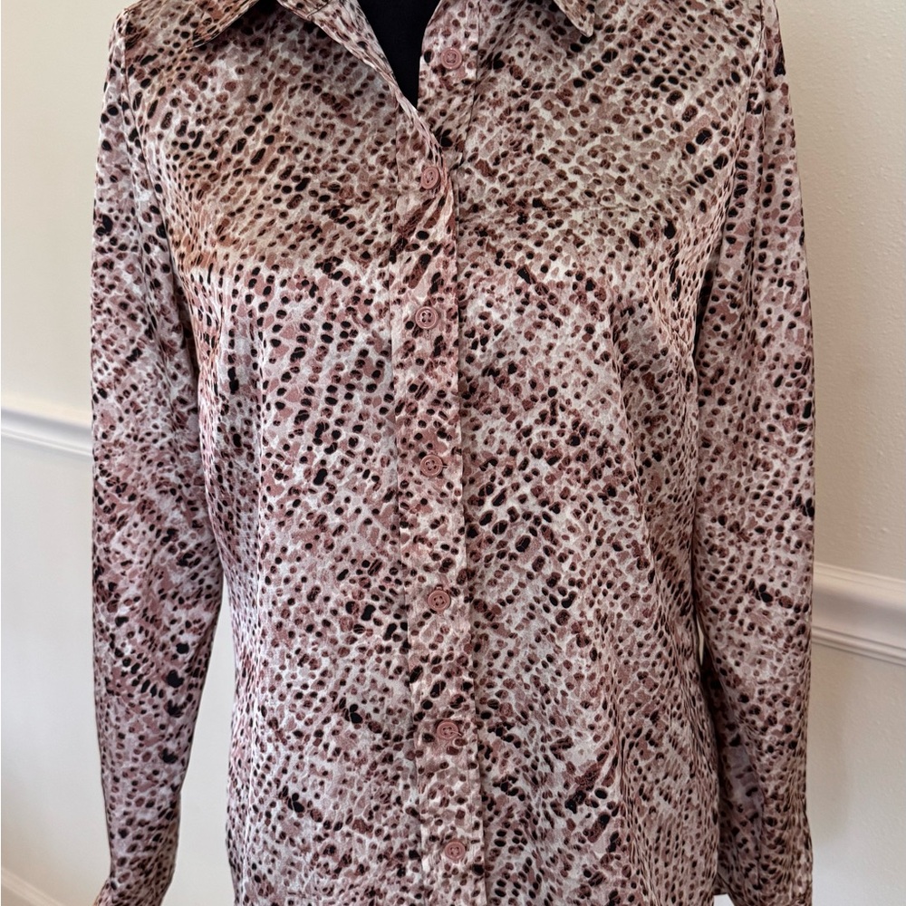 The Limited Satin Leopard Print Blouse – Size M